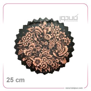 بشقاب مسی الماس‌تراش قطر 25 سانتی‌متر