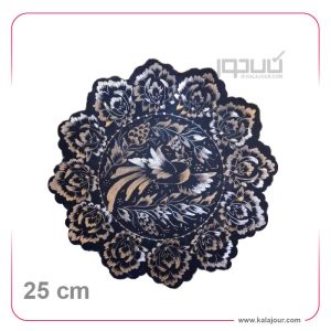 بشقاب مسی الماس‌تراش قطر 25 سانتی‌متر