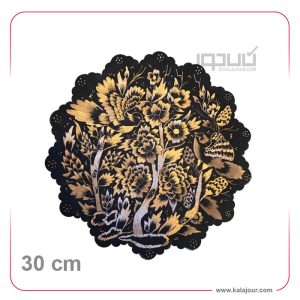 بشقاب مسی الماس‌تراش قطر ۳۰ سانتی‌متر