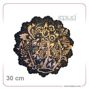 بشقاب مسی الماس‌تراش قطر ۳۰ سانتی‌متر