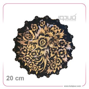 بشقاب مسی الماس‌تراش قطر 20 سانتی‌متر